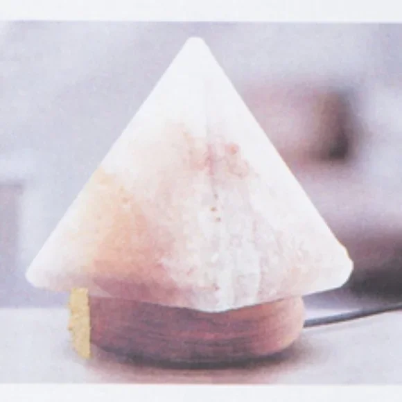 1 DAY SALE! Hand-Carved Pyramid Himalayan Rock Salt Lamp Warm White Glow Light - Picture 3 of 6